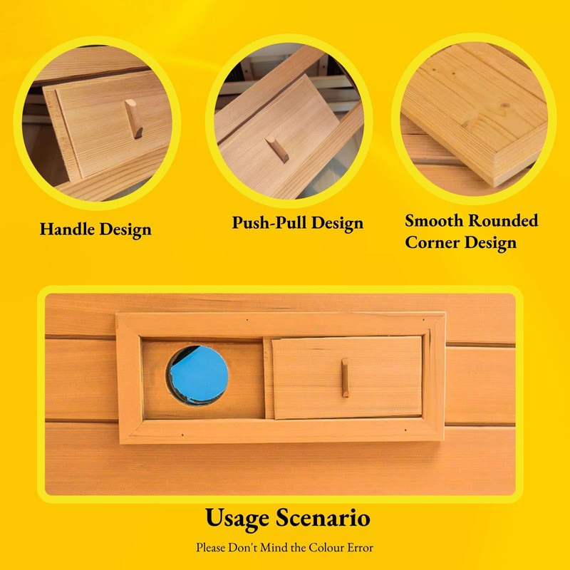 Air Ventilation Panel, Cedar Sauna Vent Cover Wood Adjustable Steam