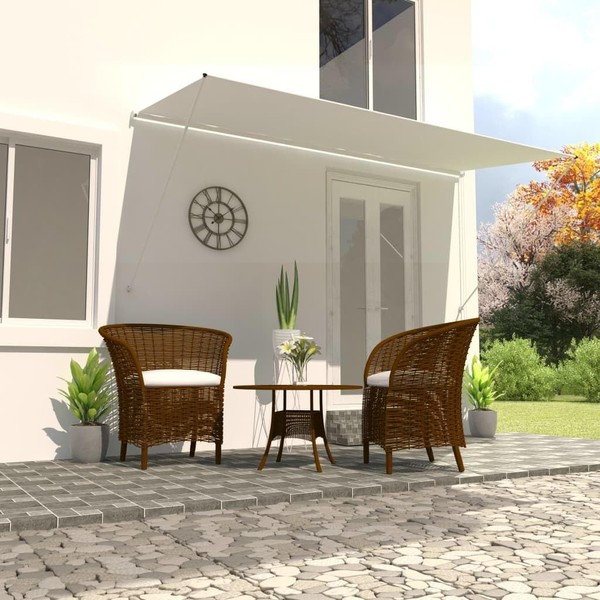 ZJMTOCYU Shield Your Outdoor Space with Retractable Awning, Water-Resistant Fabric,
