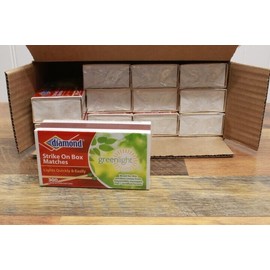 Diamond Case of 3" DIAMOND STRIKE ON BOX LARGE WOODEN MATCHES 300ct  x 12 = 3600 MATCHES