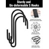 Sheryl&Rain Pack of 12 S Hooks, Black, Stainless Steel Hooks
