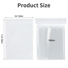 Small plastic Grip Seal Bags,100PCS Resealable Clear Thickening Sealable Seal Bags Ziplock Bags Reusable Mini Sealed Bag Zip Locked Bag for Kitchen Candies Jewellery Storage (9.4“x 11.8”(20x30cm))