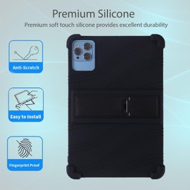 elitegadget Case for KADYBE ANTEMPER D115/YQSAVlOR YQCP20 Tablet/TOOTON/Vortex TAB10/T10 T10S T10 Pro, 10.1 Inch Tablet - Lightweight Silicone Stand Cover + 1 Random Color Stylus (Black)