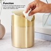 Table Bin with Lid, Golden Small Waste Bin, 304 Stainless