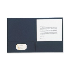 Esselte 50543 Linen Twin Pocket Portfolios, Letter, 5/PK, Navy