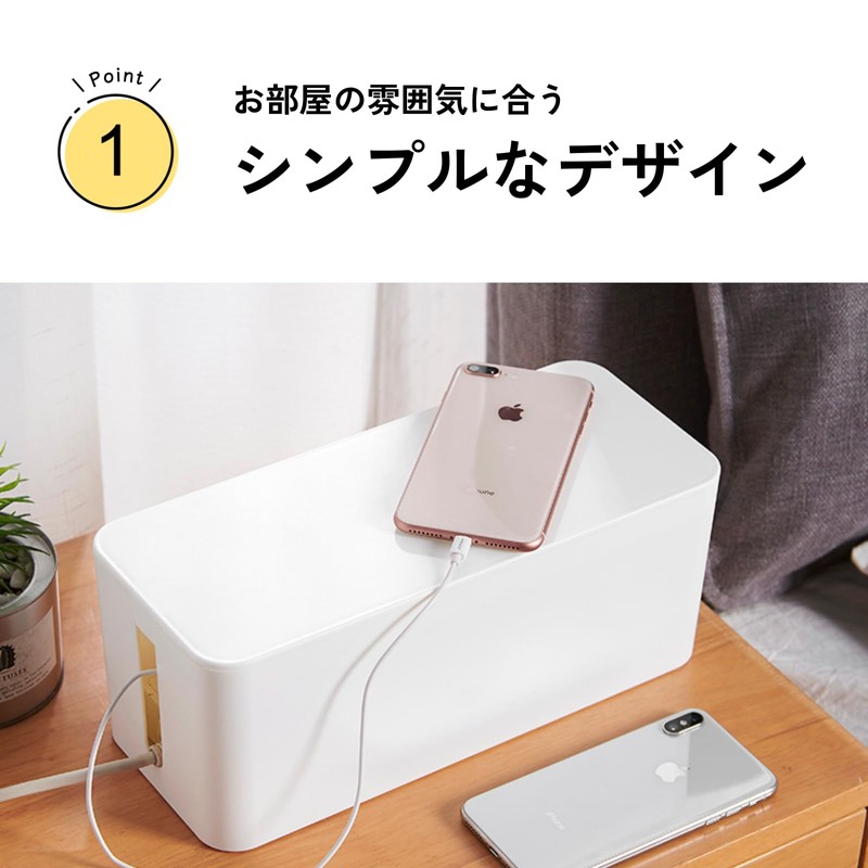 DIZLAS Cable Storage Outlet Box Power Strip Wire Storage Case