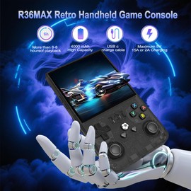 R36MAX Retro Handheld Game Console, 18000+ HD Games Mini Retro Video Console, 4.0 Inch IPS Screen, 128GB Memory, Portable Arcade Video Gaming Console Gift for Adults