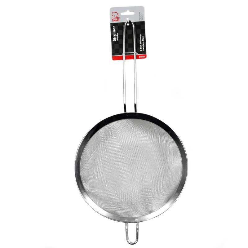 Chef Craft Select Mesh Strainer, 8 inch diameter, Stainless Steel