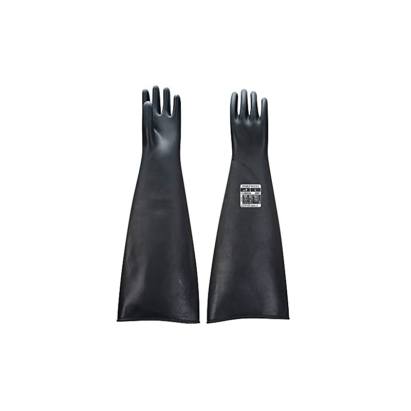 Portwest A803BKRXXL Heavy Latex Rubber Glove 600 mm Size XXL