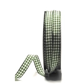 s.dekoda Ribbon 50 m x 10 mm Green - White Check Ribbon Gingham Woven Decorative Ribbon Checked