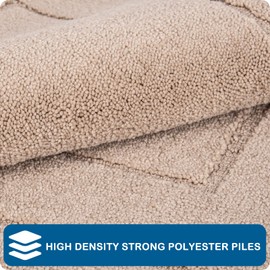 PURRUGS Machine Washable Kitchen Rug 32" x 47", Non-Slip/Skid Kitchen Runner Rugs & Floor Mats, Super Absorbent Soft Standing Mats for Kitchen, Sink & Laundry, Beige