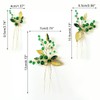 AIMALL 3 PCS Handmade U-Shaped Emerald Green Rhinestone Hairpins, Bride