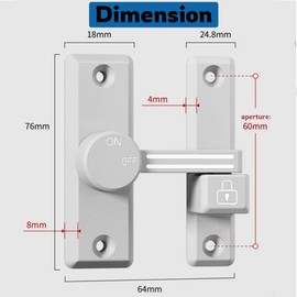 Flip Clasp Latch Lock for Home Security LISHAN Flexibility Dual-Purpose 90/180 Degree Left/Right Opening Sliding Swinging Doors Gates Barns Garages Fences Sheds Windows and Cabinets (White)
