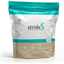 STRIDE Proteína Para Corredores, Sabor Vainilla, 30 Carbs  18 Aminoácidos 16 Servicios  1 kg                                                          