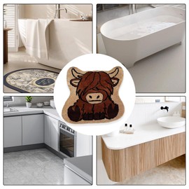 Highland Cow Door Mat - Funny Welcome Mat for Indoor & Outdoor Use, Anti-Slip, Protection, Dirt-Resistant, Home Decorative Front Door Mat