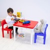 Humble Crew Kids Activity Table and 2 Chairs Set, White/Blue/Red