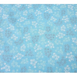 Quilting Treasures Cozumel BTY Studio 8 Quilting Treasures Aqua Blue Green Grey White Curls