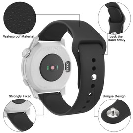 Amzpas Silicone Band for Coros PACE 2/ APEX 42mm/ APEX 2, 20mm Quick-Release Replacement Wristband Sport Straps, Black