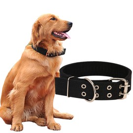 Love Dream Military Adjustable Dog Collar Nylon Tactical Dog Collars with Metal D Ring and Buckle for Large XLarge Dogs