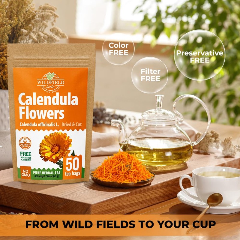 50 Bags Calendula Tea Dried Calendula Flowers Herb Herbal Tea