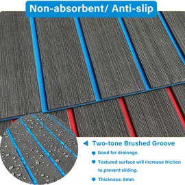 HZCHIONE EVA Foam Boat Decking Flooring 94x45, Faux Teak Boat Marine Carpet Boat Floor Non-Slip Self-Adhesive Foam Boat Floor Mat Rolls Sheet for Motorboat RV Yacht Kayak Deck Helm Pad