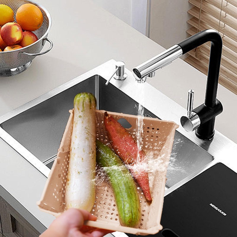 Collapsible Colanders and Strainers Plastic Collapsible Food Strainer for Kitchen