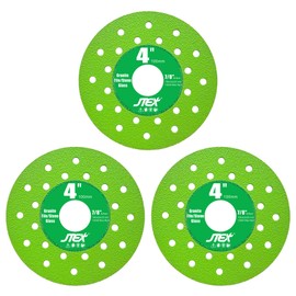 JTEX 4 Inch Diamond Angle Grinder Cutting Disc, 7/8" Arbor, Ultra-Thin Cutting Grinding for Rock Slab Tile Porcelain Ceramic Granite Marble Glass (3-Pack)