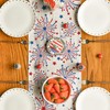 Artoid Mode Silver Fireworks Patriotic 4th of July Table Runner,