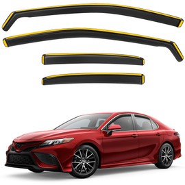CXZHAZD Shatterproof in-Channel Rain Guards for Toyota Camry 2018-2024, Clip-on Window Deflectors Vent Window Visors Rain Sun Wind Guards Shade Deflectors, 4 pcs