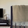 HomeRoots Copper and White Dreamy Soft Herringbone Throw Blanket