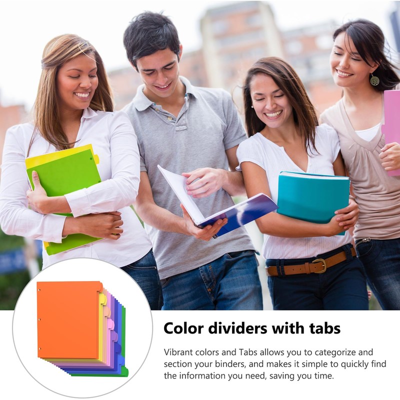 HABGP 96Pcs/12 Set 8 Tab Dividers for 3 Ring Binder,