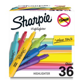 SHARPIE Tank Highlighters, Chisel Tip, 12 Assorted Fashion Colors, Chisel Tip, Value Pack, 36 Count