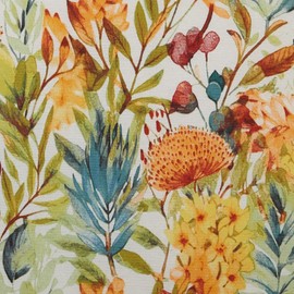 Kt KILOtela - Printed Canvas Fabric Decoration Upholstery Cushion Curtains Bedspreads Bags Tablecloths Crafts 100cm Length x 280cm Width Bellinda Flowers Multicolor - 1 Metre