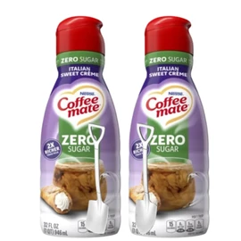 Coffee-mate Zero Sugar Italian Sweet Crème Liquid Coffee Creamer 32 oz 2 pck w/ Shovel Spoon