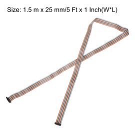 MECCANIXITY IDC Rainbow Wire Flat Ribbon Cable 2.54mm Pitch 20 Pin Connection Line FC Dual Female Black Connector for DIY Experiment 5 Ft Length 1 Pcs