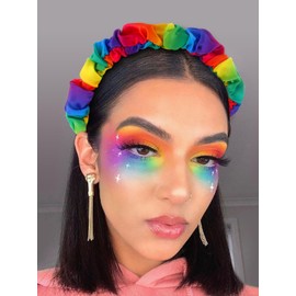 JONKY Rainbow Headband Pride Headbands Colorful Headpiece Rainbow Hair Accessories for Women and Girls