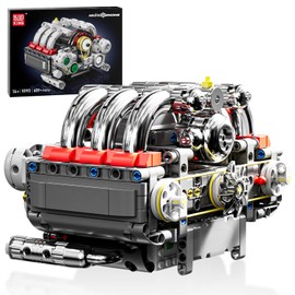 Mould King 10193 Mini V8 Engine Kits That Runs, DIY Model Engine Kit for 14+ Kids and Adults, 609Pcs