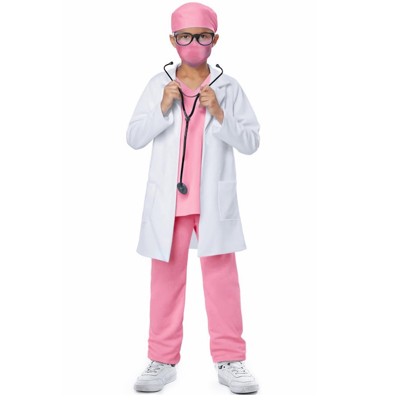 Doctor Costume for Kids Scrubs Pants with Accessories Set Children