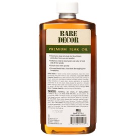 Bare Decor Premium Golden Teak Oil for Home and Marine Use, 16oz