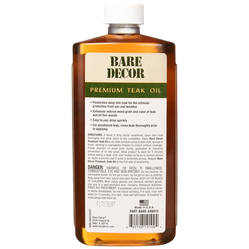 Bare Decor Premium Golden Teak Oil for Home and Marine