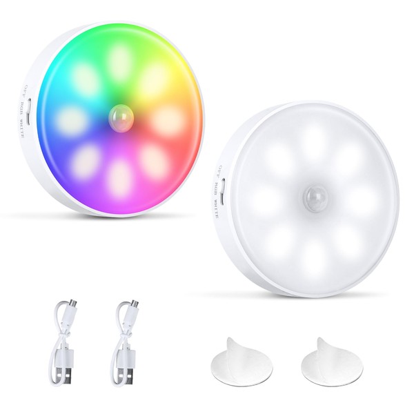 Night Light with Motion Sensor, Pack of 2, Colour Changing