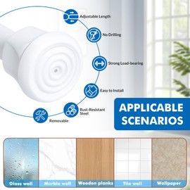 8 Packs Small Tension Rods 16 to 28 inch, Spring Loaded Curtain Rods, RV Refrigerator Tension Rod, RV Curtain Rod for Camper Windows, Kitchen, Closet and Cabinet, White