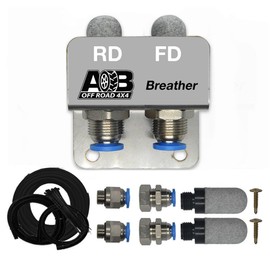 Universal 2 Port / 2 Point Diff Breather Kit black for Toyota Hilux Landcruiser Prado Nissan Navara Mitsubishi Triton Pajero BT-50 and more