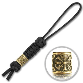 M-Tac Knife Lanyard with Bead – Paracord Lanyard for Knives & EDC – Tactical Knife Fob Pull Cord – Durable Paracord Accessory (Viking Compass, Black)