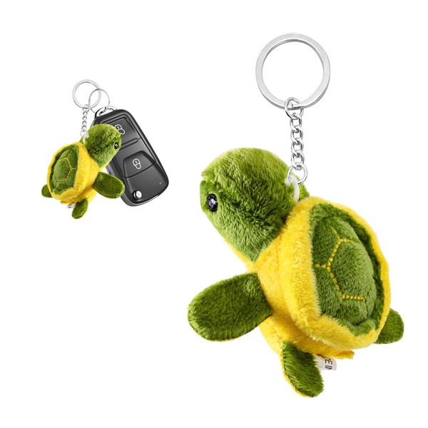 SHMZK Green Mini Sea Creatures Turtle Keychain, Cute Plush Sea