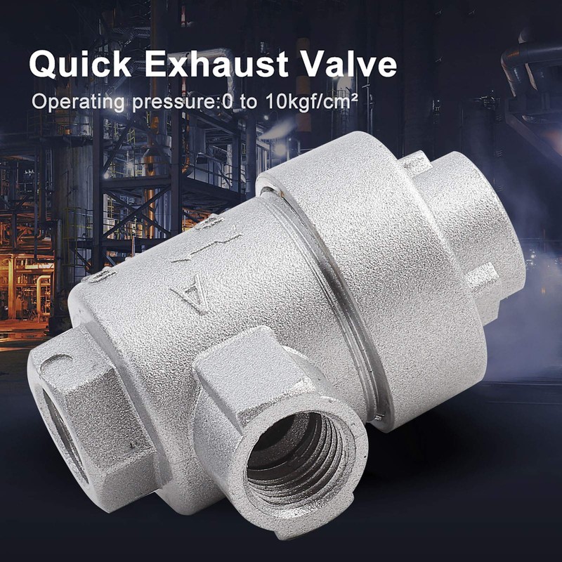 ASHATA Aluminum Air Valve,Threaded 1/4" BSPT Aluminum One-way Quick Exhaust