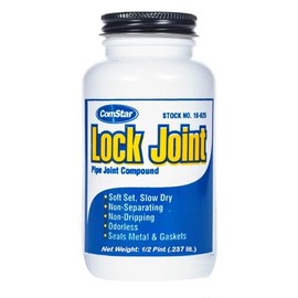 ComStar Lock Joint Blue Pipe Joint Sealant, Leak-Proof NPT Thread Connections, Works on Metal & Plastic Pipes, High Temperature & Pressure Resistant, Lubricates & Seals Gaskets, 9.6 Ounces (10-625)
