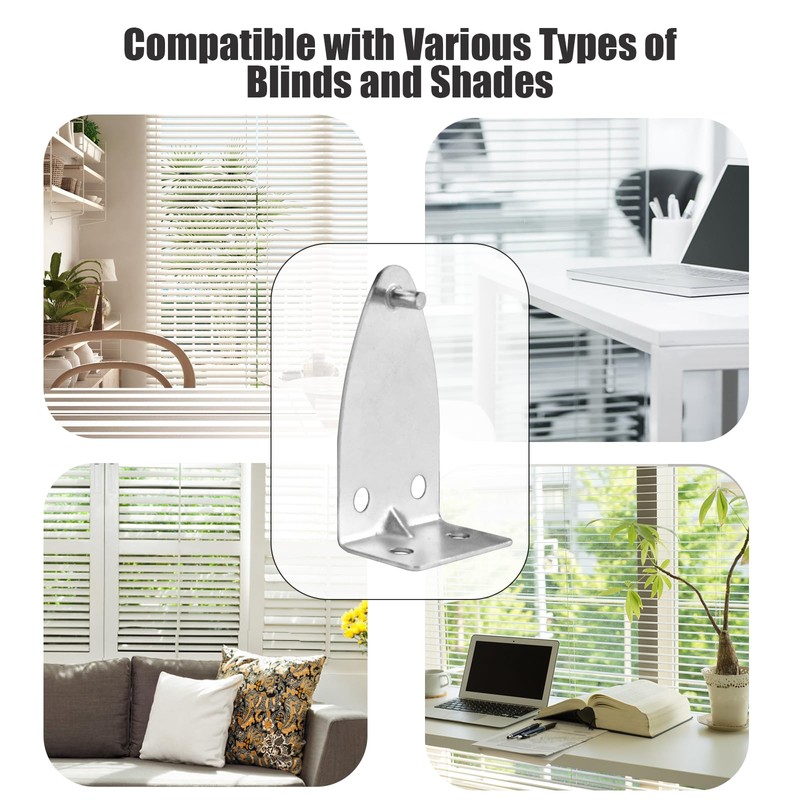 8 Pcs Blind Hold Down Brackets 1.6 Inch Silver Metal