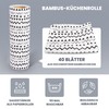 Kitchen Roll Holder Black with Kitchen Roll Washable Reusable Bamboo