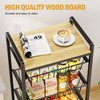 TOOLF 5-Tier Kitchen Cart with Tabletop, Rolling Snack Cart with
