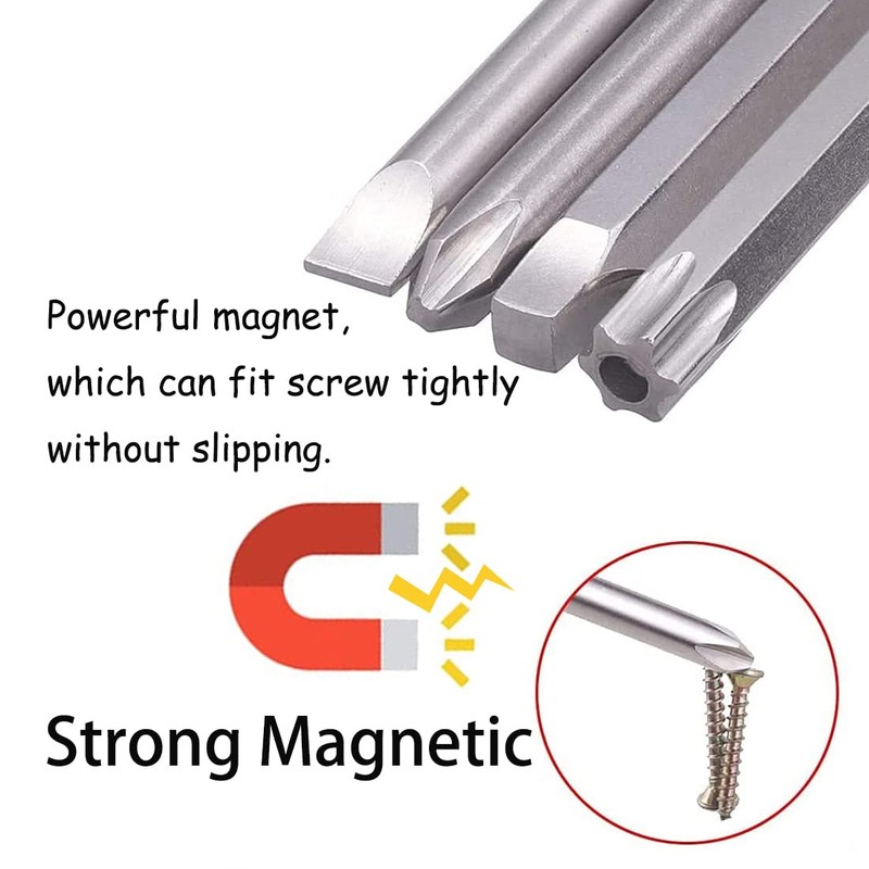 SeonFook 30pcs 100mm Long Screwdriver Drive Bits Magnetic Drill Bit